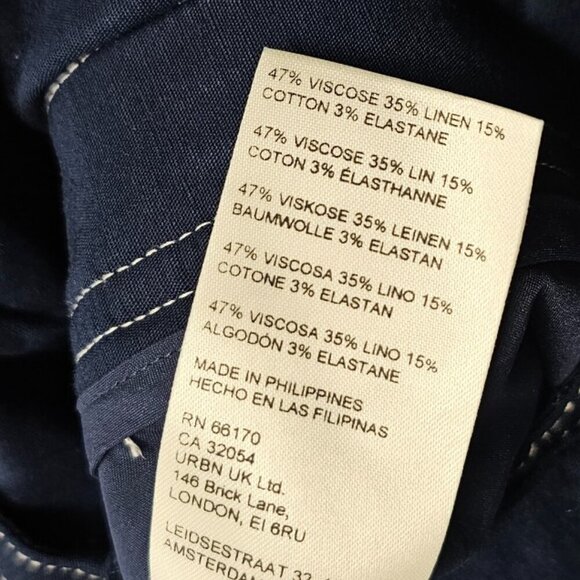 Anthropologie Maeve The Portside Button-Front Romper, Nautical, Stretch, Blue, 6 - Picture 9 of 11